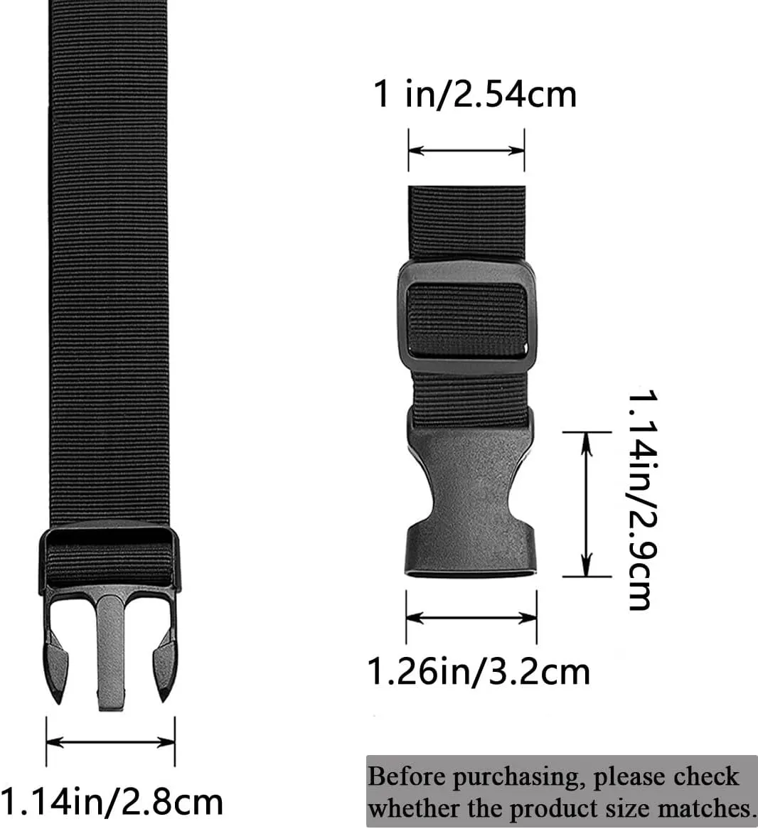 Fanny Pack Belt Extender Adjustable Elastic Strap, Waist Bag Belt Extender, Shoulder Strap Extension for Holographic Women's Bag/Waterproof Belt Bag & Connect Luggage - 2 Pack - Black