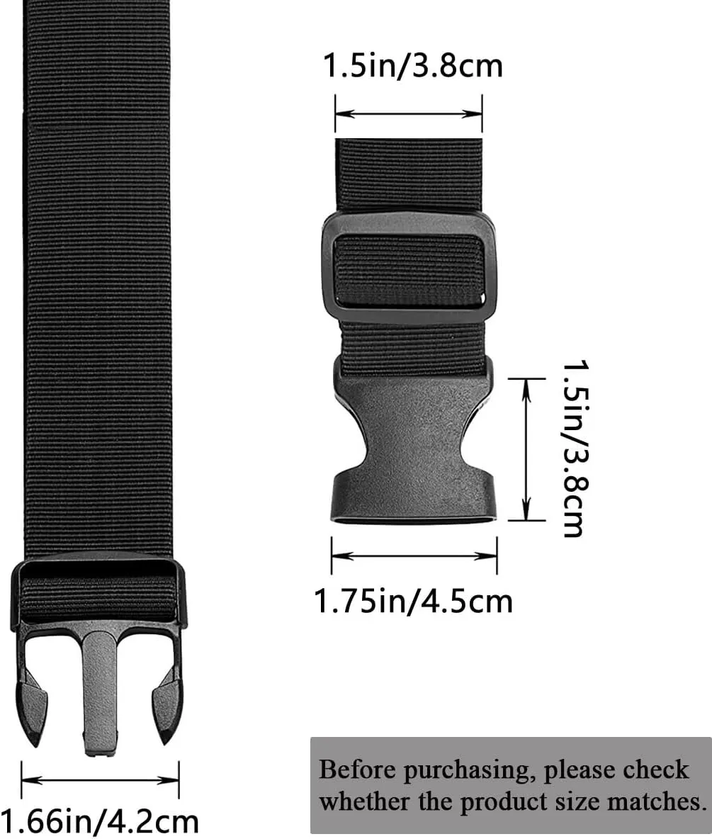 Fanny Pack Belt Extender Adjustable Elastic Strap, Waist Bag Belt Extender, Shoulder Strap Extension for Holographic Women's Bag/Waterproof Belt Bag & Connect Luggage - 2 Pack - Black