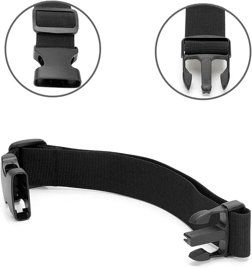 Fanny Pack Belt Extender Adjustable Elastic Strap, Waist Bag Belt Extender, Shoulder Strap Extension for Holographic Women's Bag/Waterproof Belt Bag & Connect Luggage - 2 Pack - Black