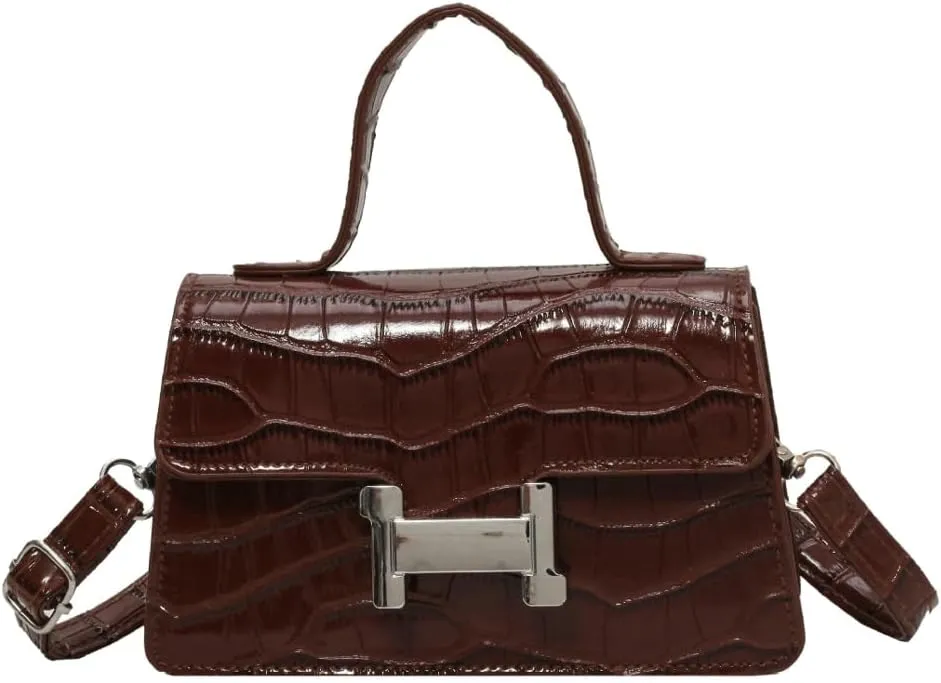 Fashion Shoulder Crossbody Bag for Women Vegan Leather Y2k Purse Small Totes Crocodile Handbag Satchel Clutch