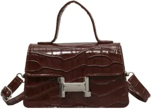 Fashion Shoulder Crossbody Bag for Women Vegan Leather Y2k Purse Small Totes Crocodile Handbag Satchel Clutch