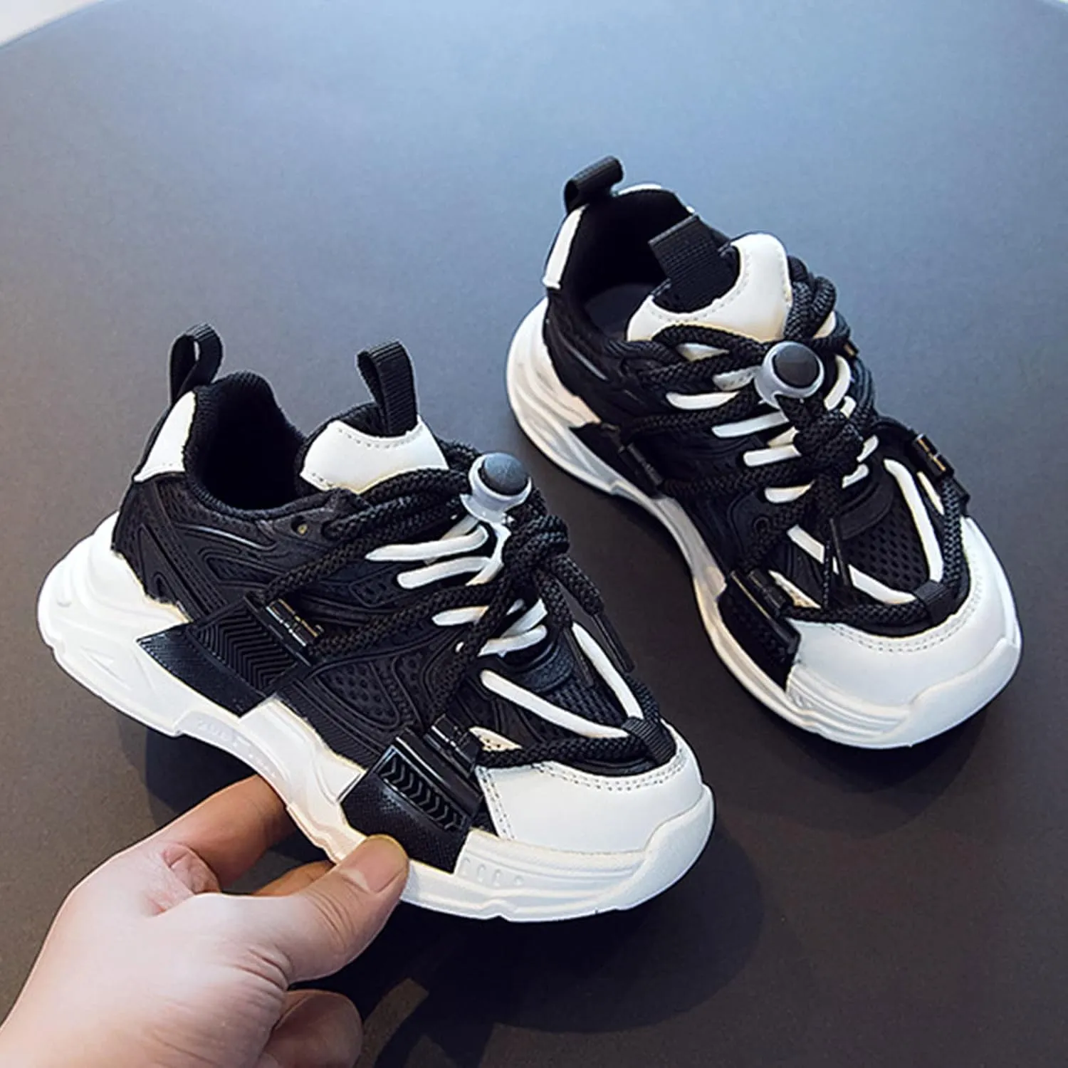 Fashion Spring Summer Children Sports Shoes Thick Soles Non Slip Breathable Run Comfortable Solid Kids Shoes Size 4