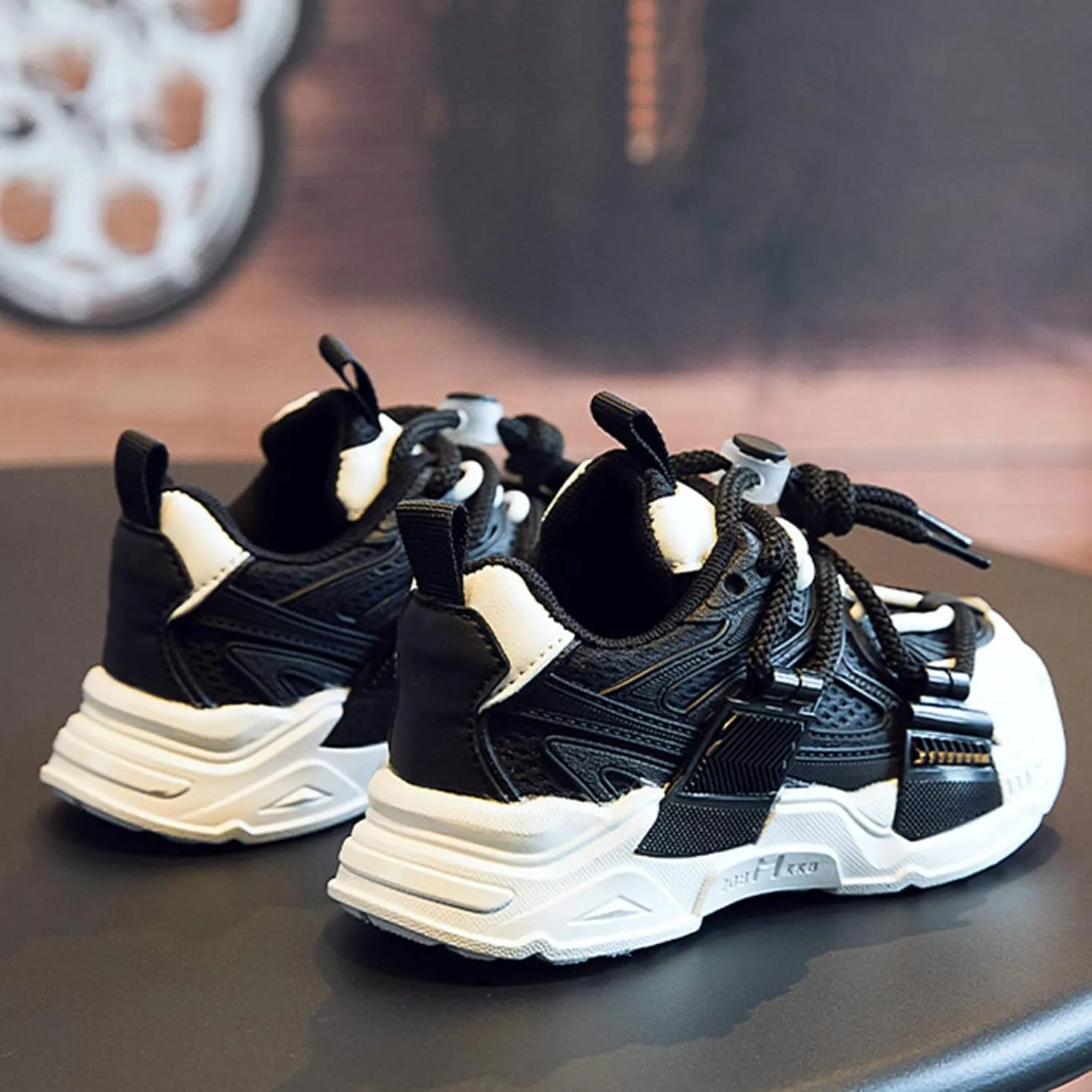 Fashion Spring Summer Children Sports Shoes Thick Soles Non Slip Breathable Run Comfortable Solid Kids Shoes Size 4
