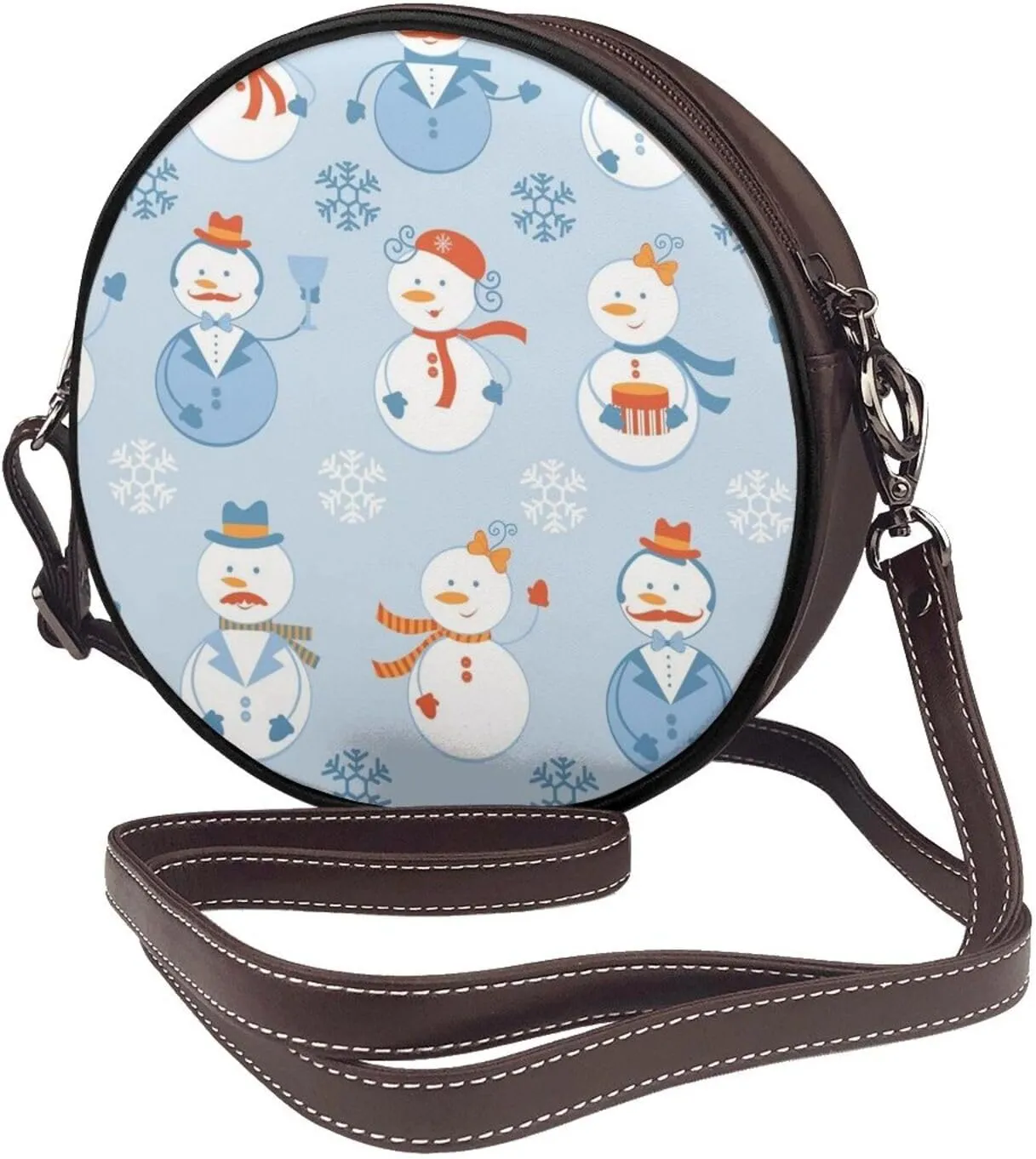 Faux Leather Shoulder Bag for Women, Round Shoulder Purse and Clutch Tote Bag with Shoulder Strap
