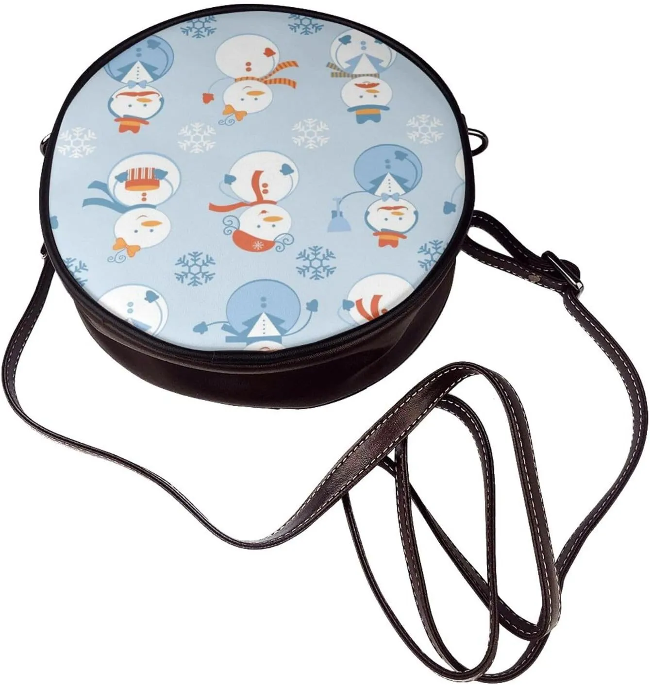Faux Leather Shoulder Bag for Women, Round Shoulder Purse and Clutch Tote Bag with Shoulder Strap