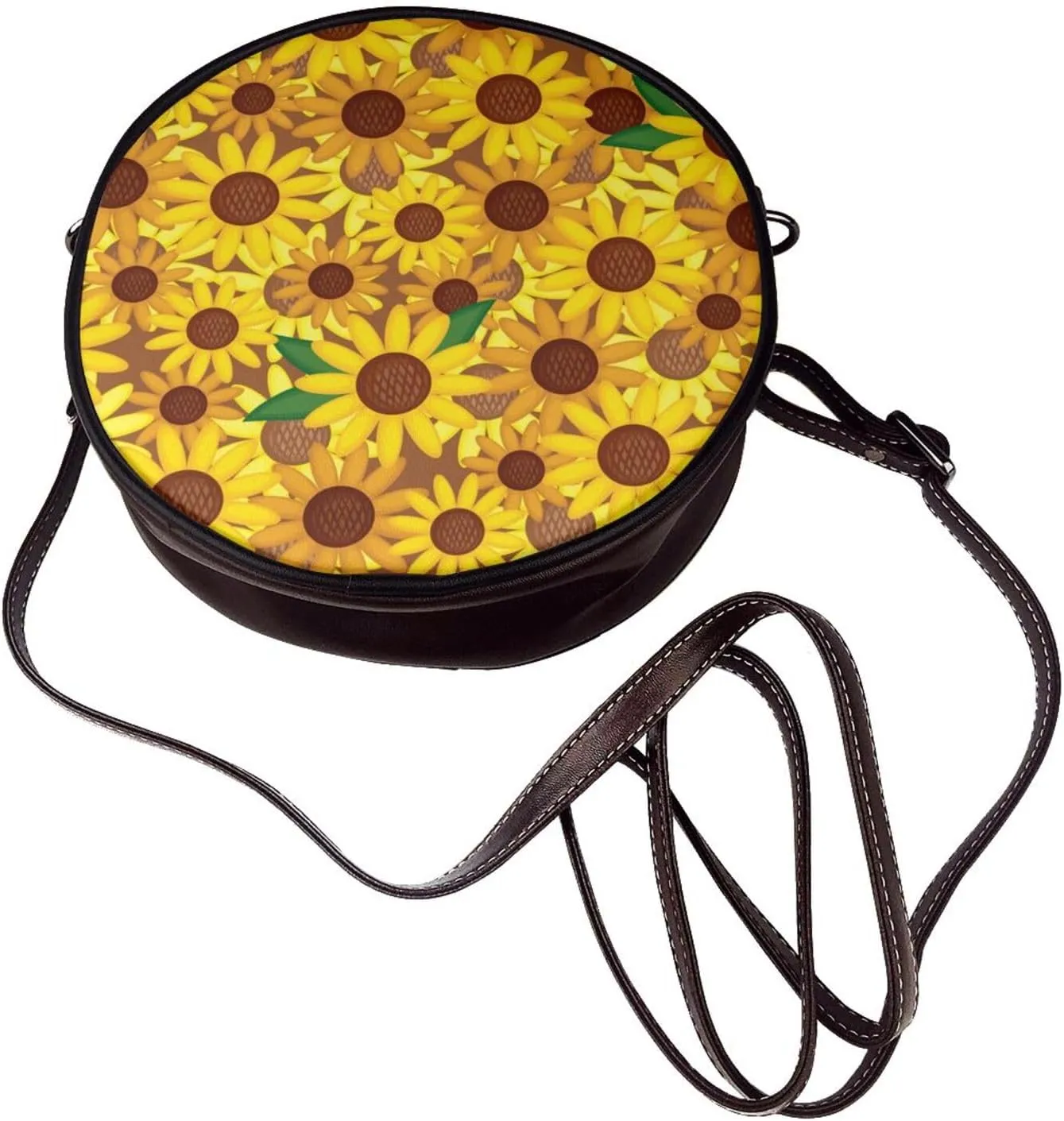 Faux Leather Shoulder Bag for Women, Round Shoulder Purse and Clutch Tote Bag with Shoulder Strap