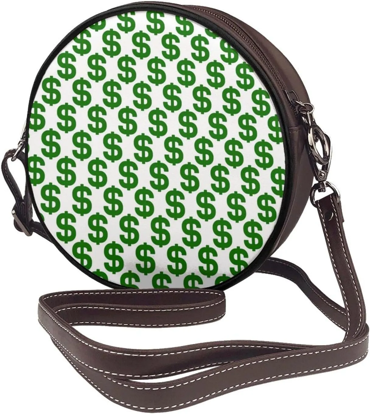 Faux Leather Shoulder Bag for Women, Round Shoulder Purse and Clutch Tote Bag with Shoulder Strap