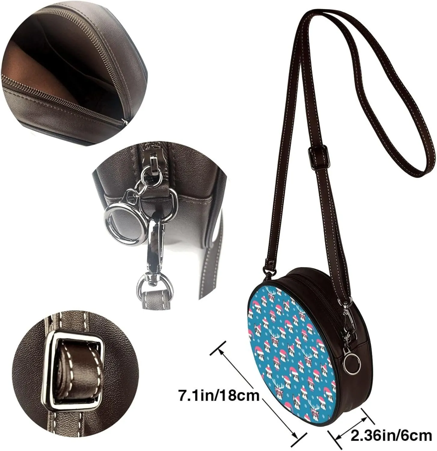 Faux Leather Shoulder Bag for Women, Round Shoulder Purse and Clutch Tote Bag with Shoulder Strap