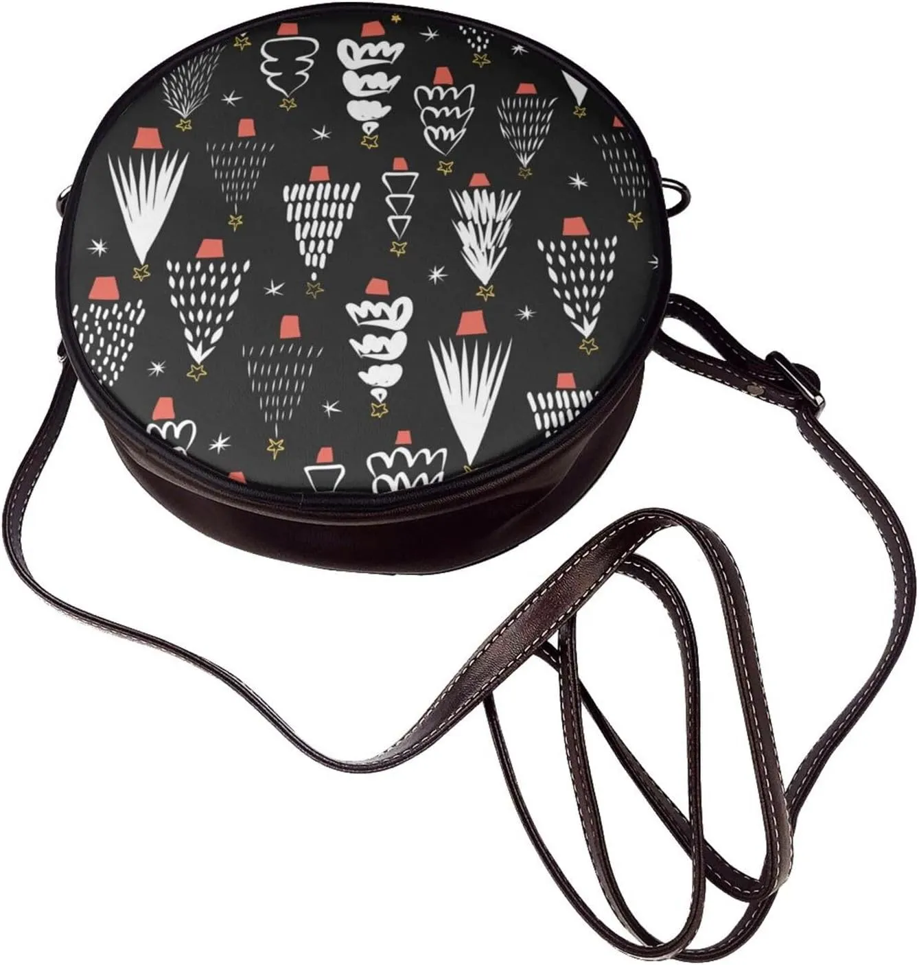 Faux Leather Shoulder Bag for Women, Round Shoulder Purse and Clutch Tote Bag with Shoulder Strap
