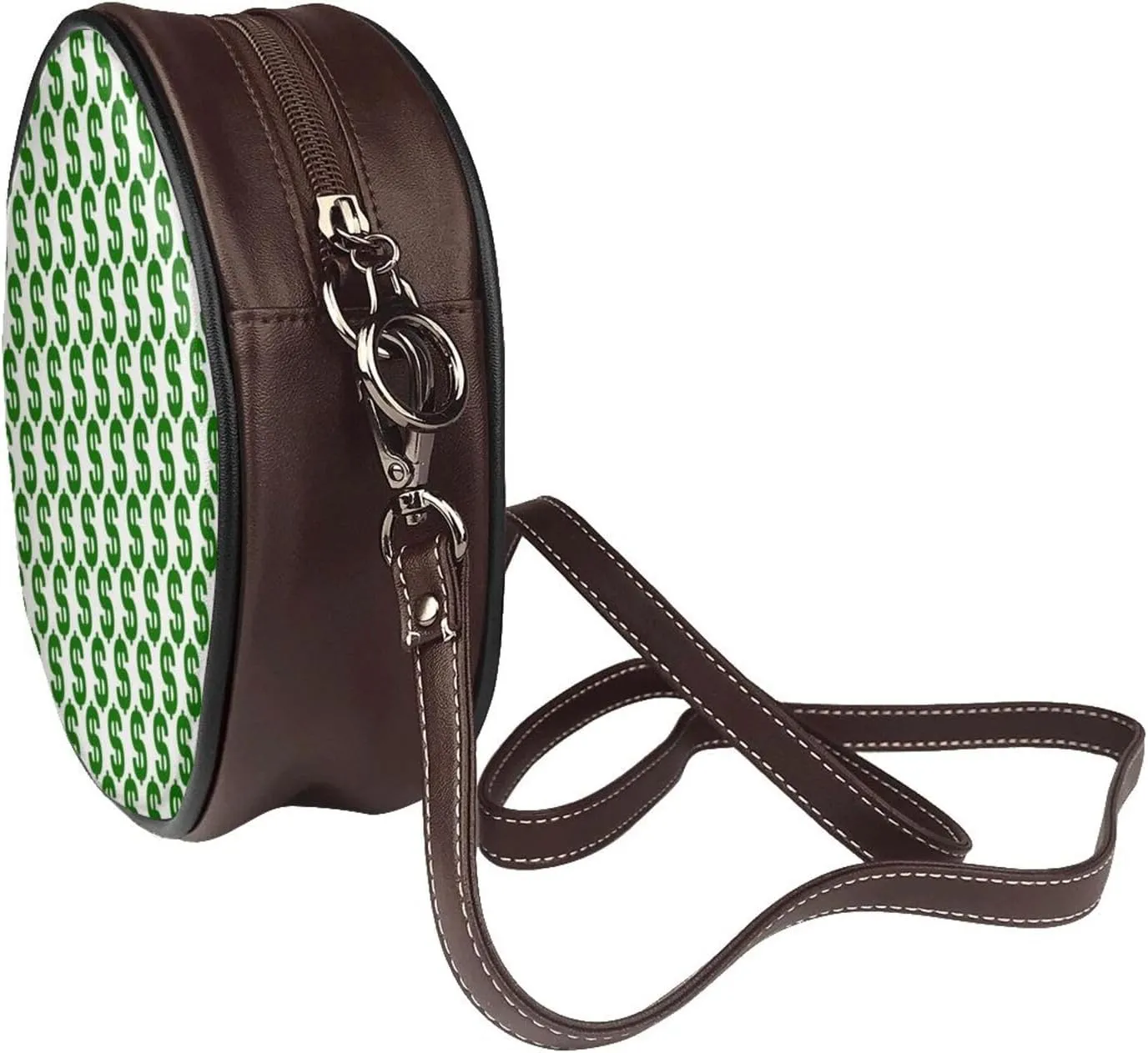 Faux Leather Shoulder Bag for Women, Round Shoulder Purse and Clutch Tote Bag with Shoulder Strap