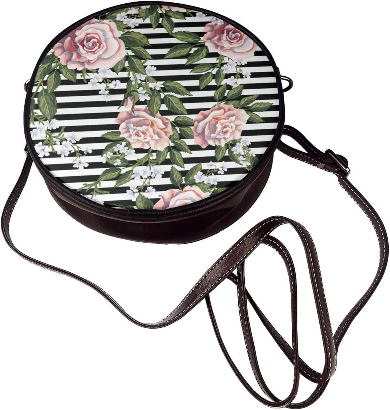 Faux Leather Shoulder Bag for Women, Round Shoulder Purse and Clutch Tote Bag with Shoulder Strap