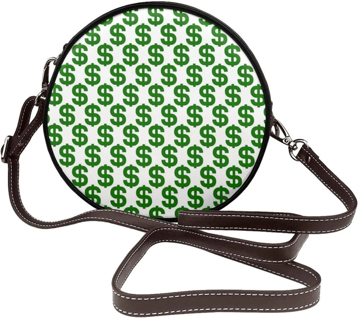 Faux Leather Shoulder Bag for Women, Round Shoulder Purse and Clutch Tote Bag with Shoulder Strap