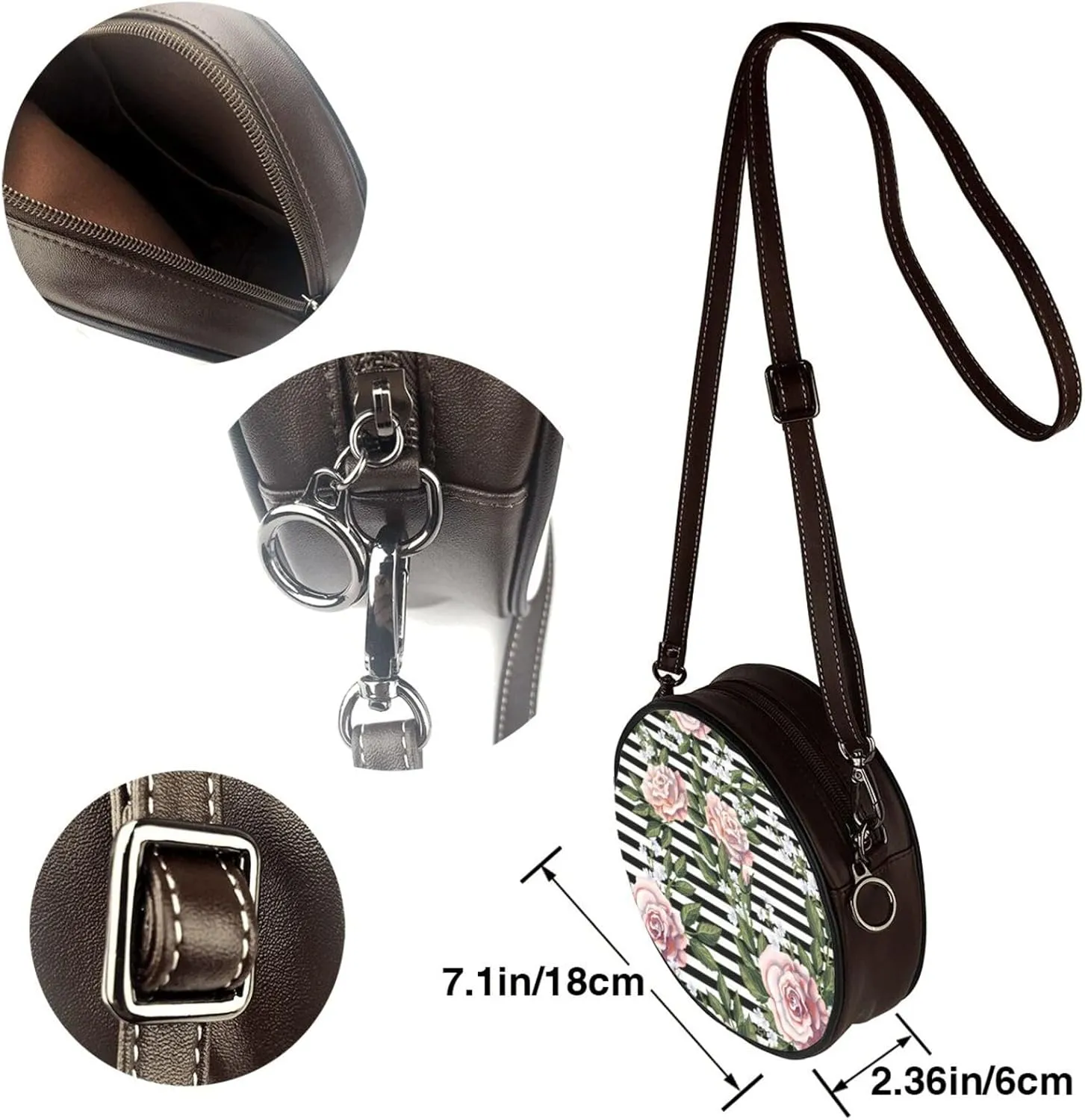Faux Leather Shoulder Bag for Women, Round Shoulder Purse and Clutch Tote Bag with Shoulder Strap