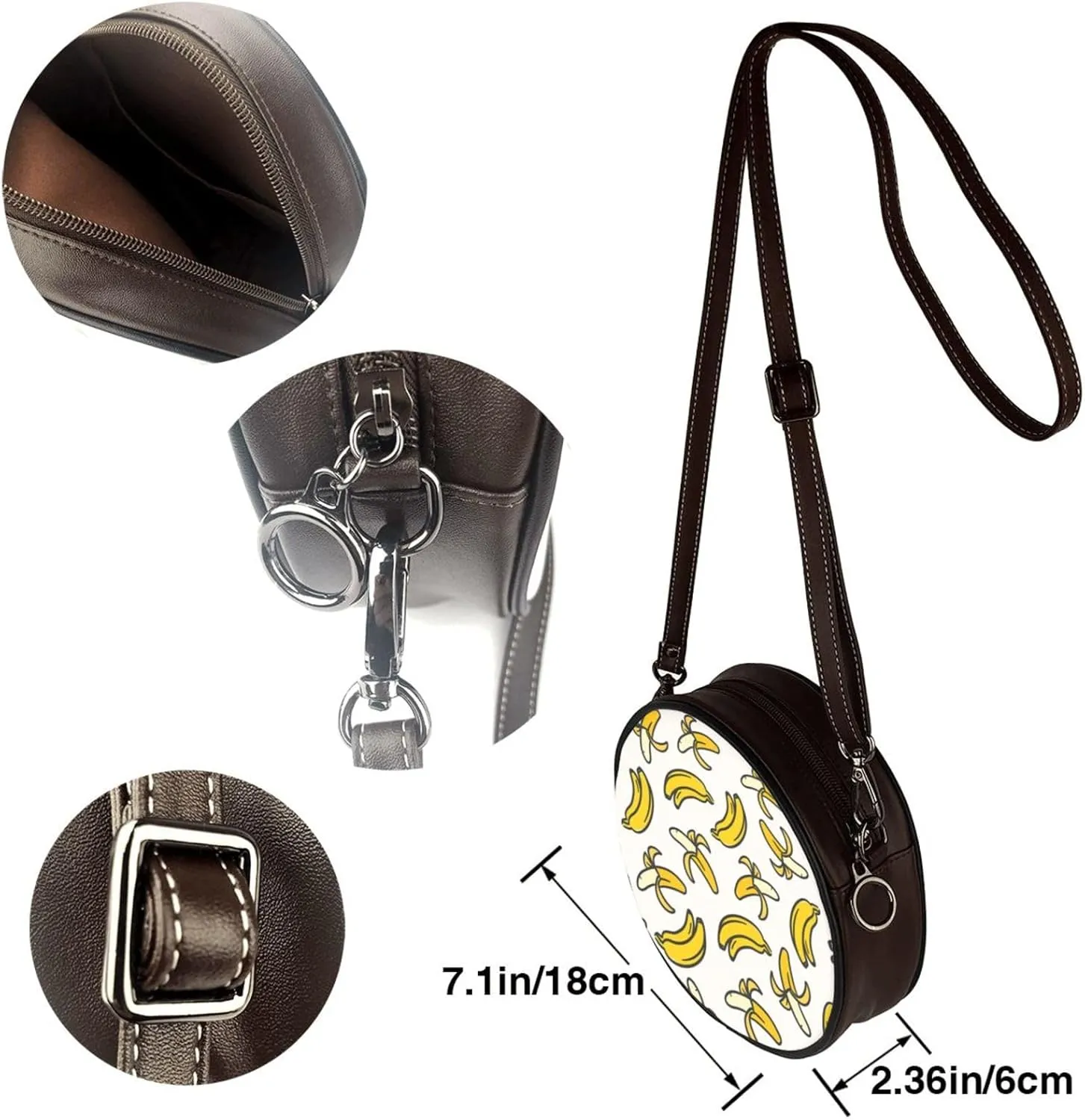Faux Leather Shoulder Bag for Women, Round Shoulder Purse and Clutch Tote Bag with Shoulder Strap