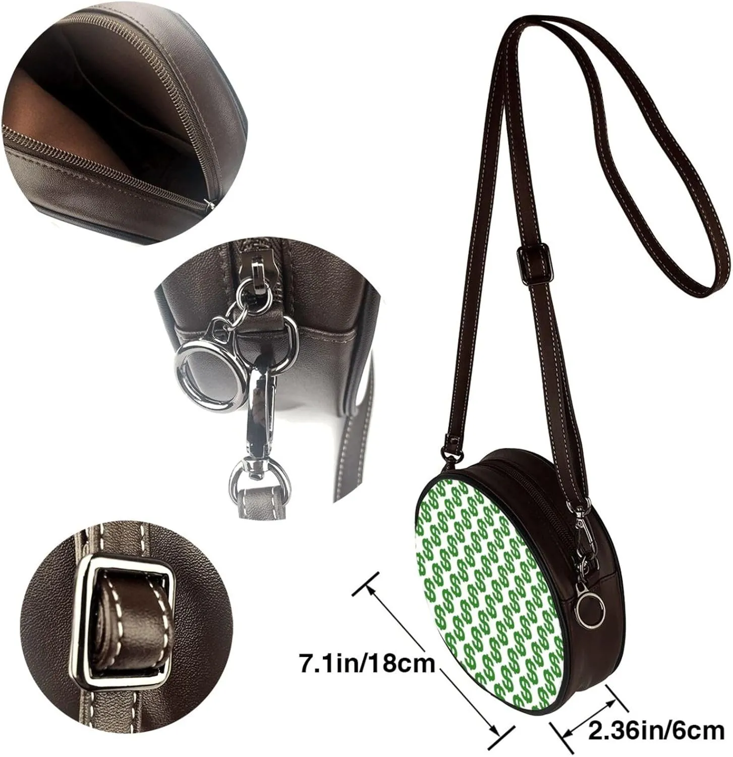 Faux Leather Shoulder Bag for Women, Round Shoulder Purse and Clutch Tote Bag with Shoulder Strap