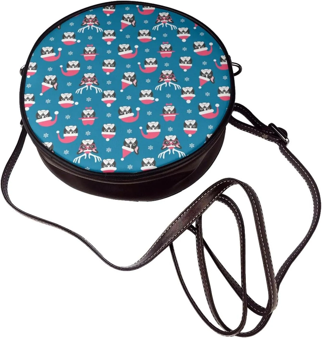 Faux Leather Shoulder Bag for Women, Round Shoulder Purse and Clutch Tote Bag with Shoulder Strap