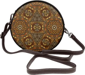 Faux Leather Shoulder Bag for Women, Round Shoulder Purse and Clutch Tote Bag with Shoulder Strap