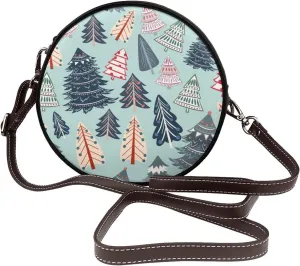 Faux Leather Shoulder Bag for Women, Round Shoulder Purse and Clutch Tote Bag with Shoulder Strap