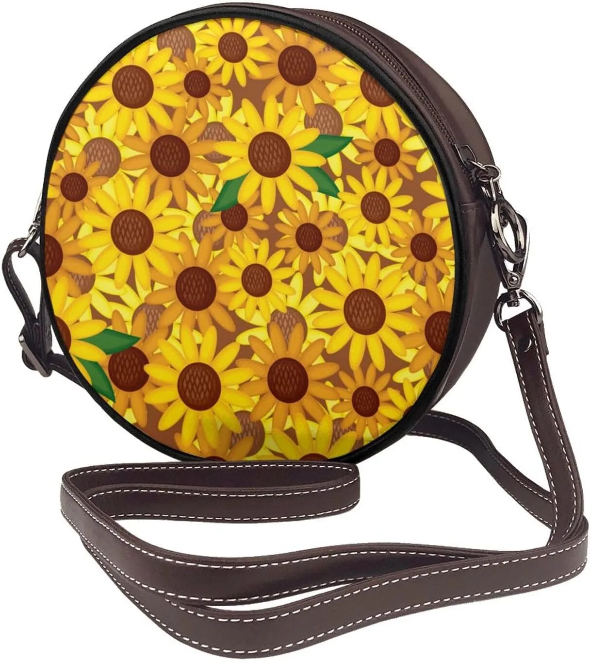 Faux Leather Shoulder Bag for Women, Round Shoulder Purse and Clutch Tote Bag with Shoulder Strap