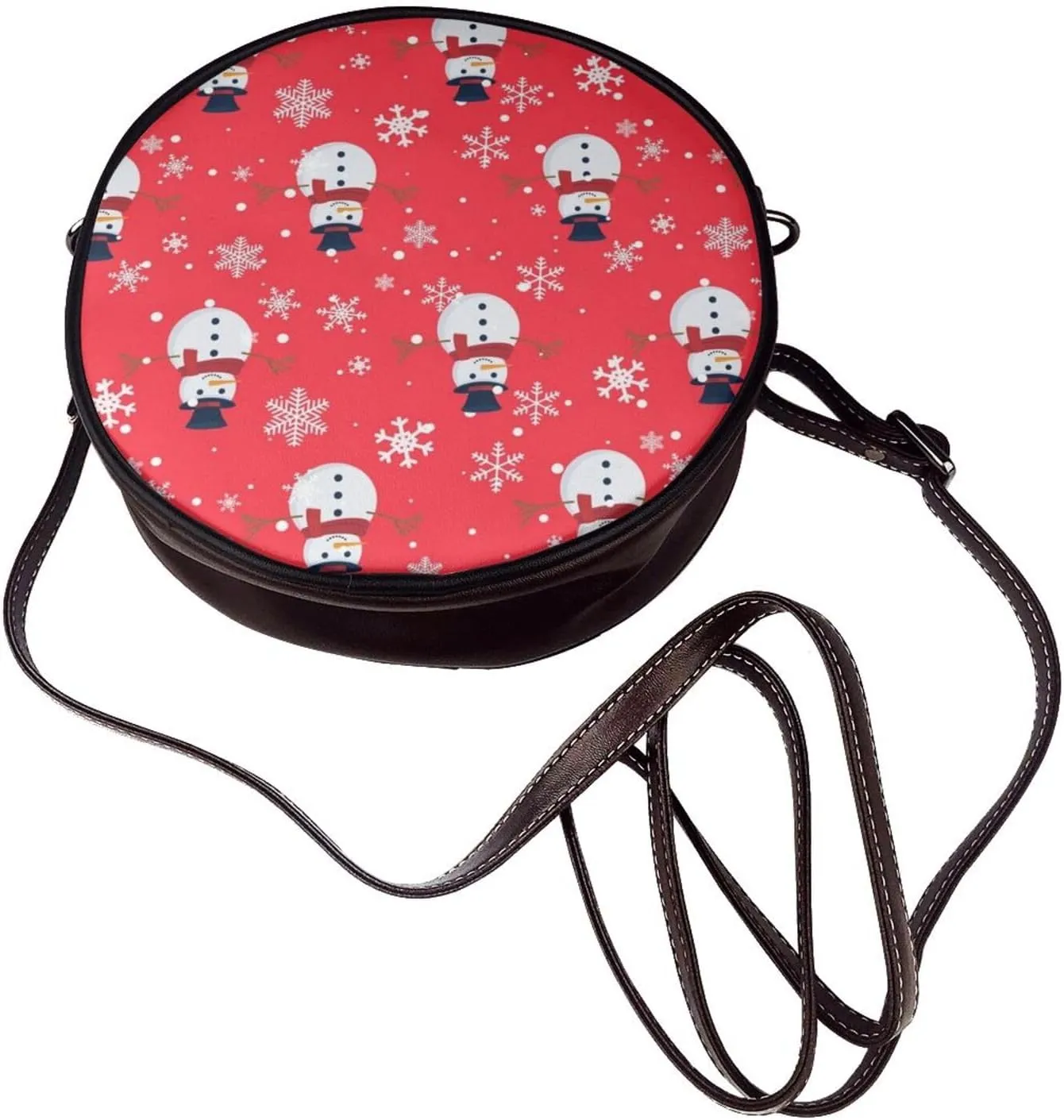 Faux Leather Shoulder Bag for Women, Round Shoulder Purse and Clutch Tote Bag with Shoulder Strap