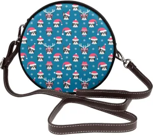 Faux Leather Shoulder Bag for Women, Round Shoulder Purse and Clutch Tote Bag with Shoulder Strap