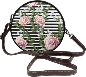 Faux Leather Shoulder Bag for Women, Round Shoulder Purse and Clutch Tote Bag with Shoulder Strap