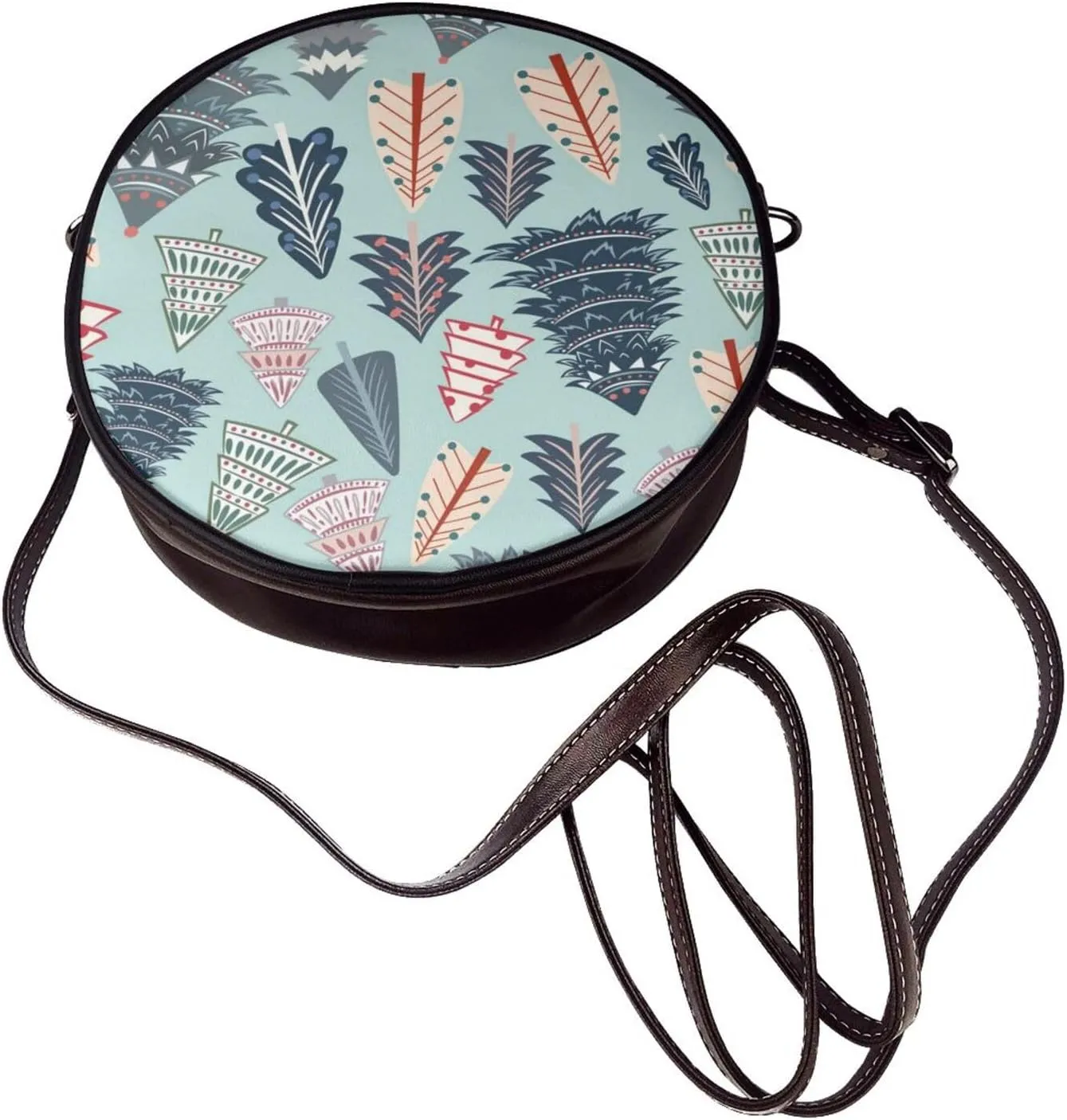 Faux Leather Shoulder Bag for Women, Round Shoulder Purse and Clutch Tote Bag with Shoulder Strap