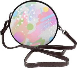 Faux Leather Shoulder Bag for Women, Round Shoulder Purse and Clutch Tote Bag with Shoulder Strap