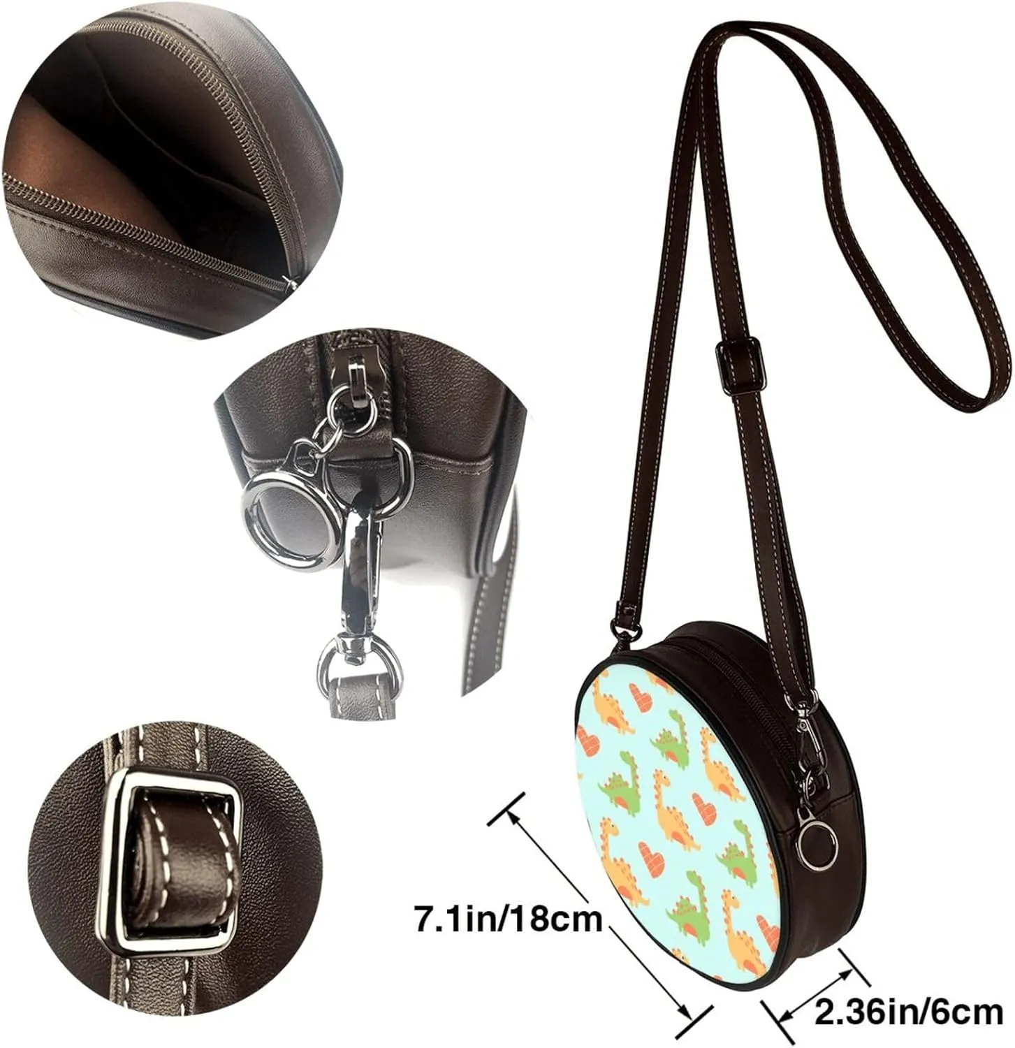 Faux Leather Shoulder Bag for Women, Round Shoulder Purse and Clutch Tote Bag with Shoulder Strap