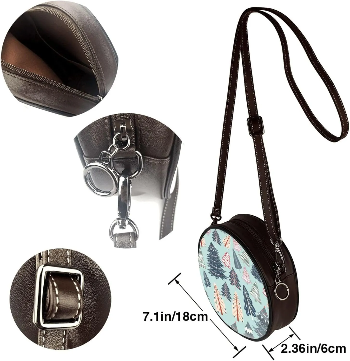 Faux Leather Shoulder Bag for Women, Round Shoulder Purse and Clutch Tote Bag with Shoulder Strap
