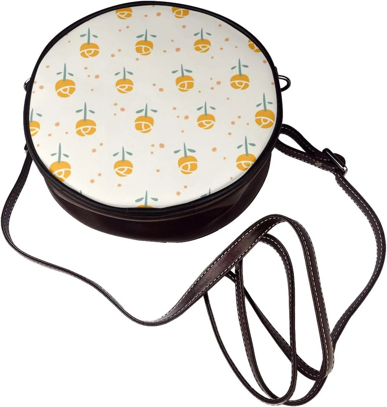 Faux Leather Shoulder Bag for Women, Round Shoulder Purse and Clutch Tote Bag with Shoulder Strap