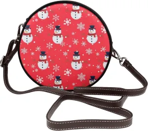 Faux Leather Shoulder Bag for Women, Round Shoulder Purse and Clutch Tote Bag with Shoulder Strap