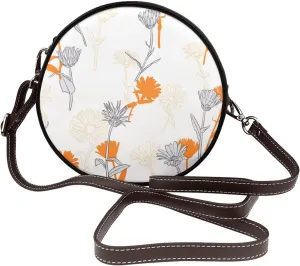 Faux Leather Shoulder Bag for Women, Round Shoulder Purse and Clutch Tote Bag with Shoulder Strap