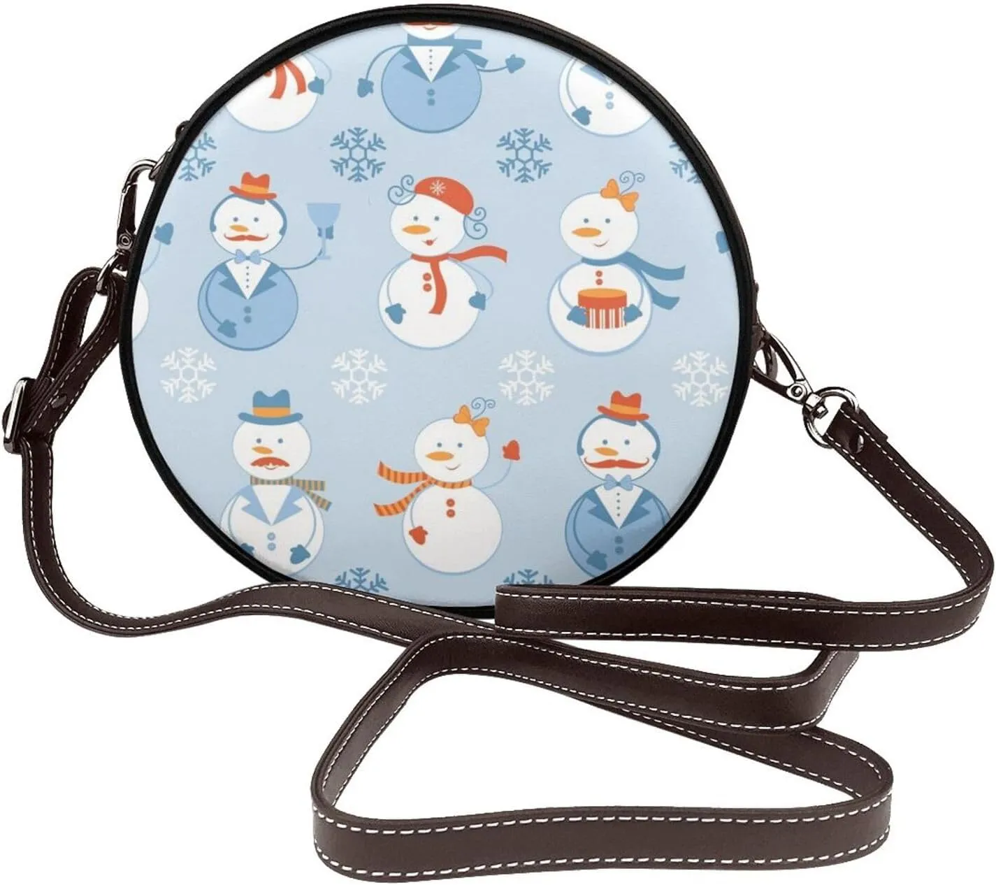 Faux Leather Shoulder Bag for Women, Round Shoulder Purse and Clutch Tote Bag with Shoulder Strap