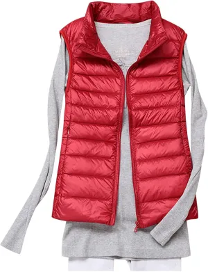 Firzero Women Puffer Vest Lightweight Winter Warm Puffy Vest Zipper Sleeveless Down Jacket 2024 Quilted Vest