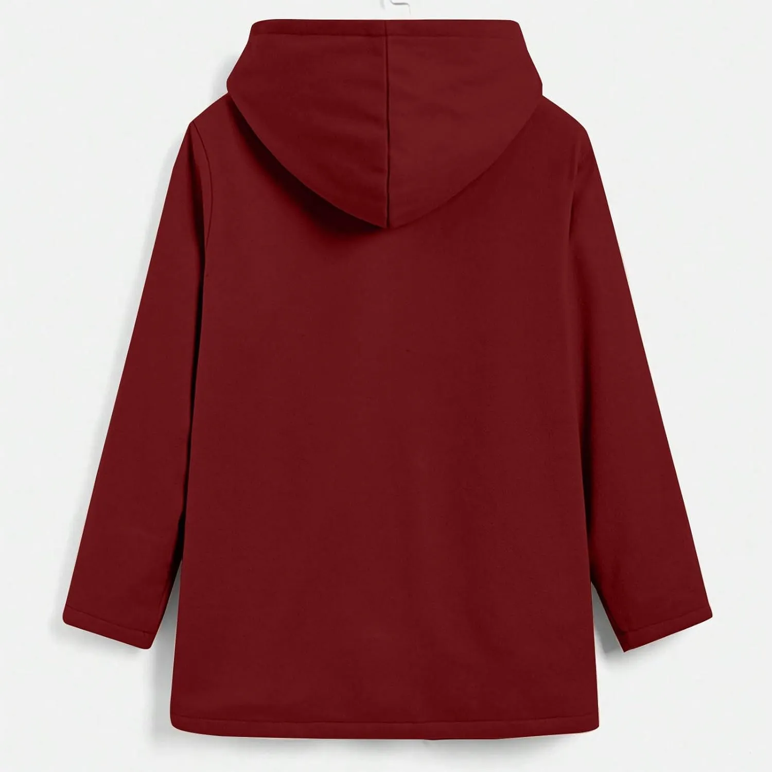 Fleece Jacket Women Solid Button Down Hooded Winter Coats Plush Long Sleeve Tops Blouse with Pockets Outerwear