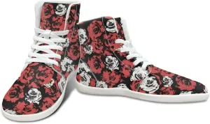 Floral Print Barefoot Sneakers for Women High Top PU Footwear Width Toe Anti-Skid Running Cross Training Shoes