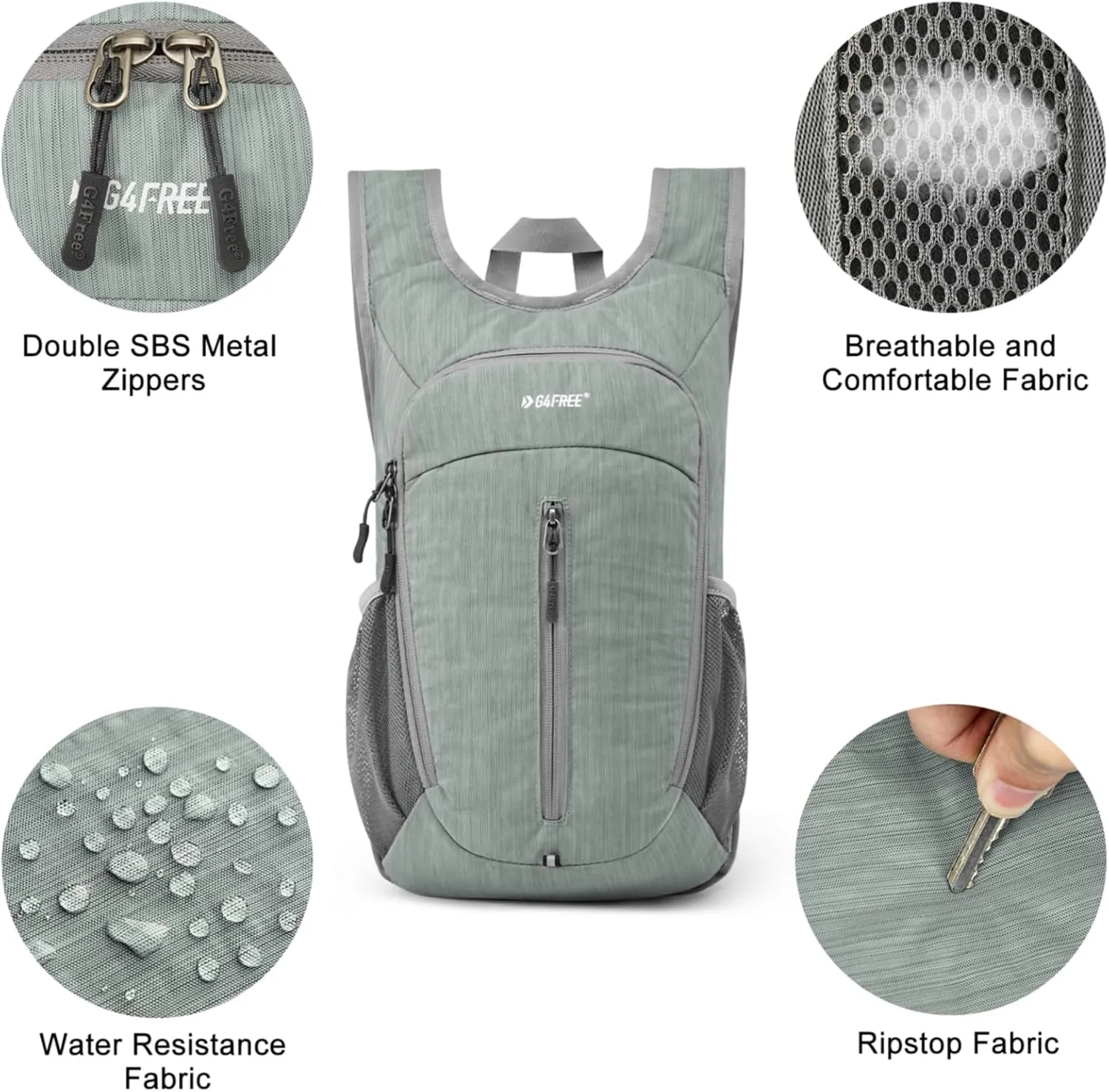 G4Free 10L Hiking Backpack Small Travel Hiking Daypack Lightweight Packable Backpack Casual Foldable Shoulder Bag