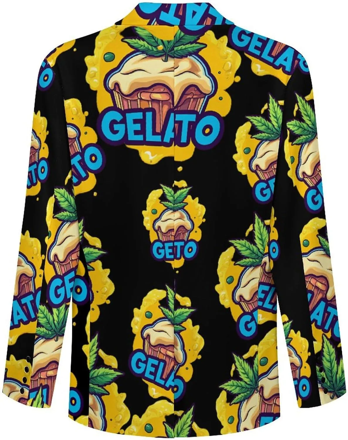 Gelato Italian Ice Cream Men's Double Button Lapel Casual Blazer Suit Jacket Lightweight Business Jacket