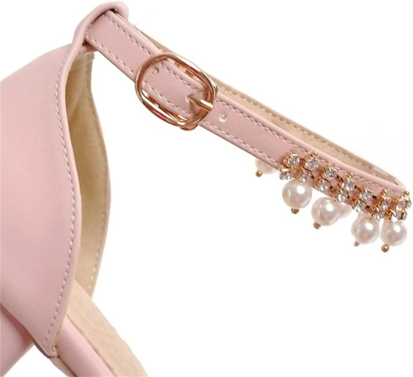 Girl's Low Heel Dress Pumps Mary Jane Dress Shoes Pearls Flower Girl Wedding Party Shoes Toddler Sandals