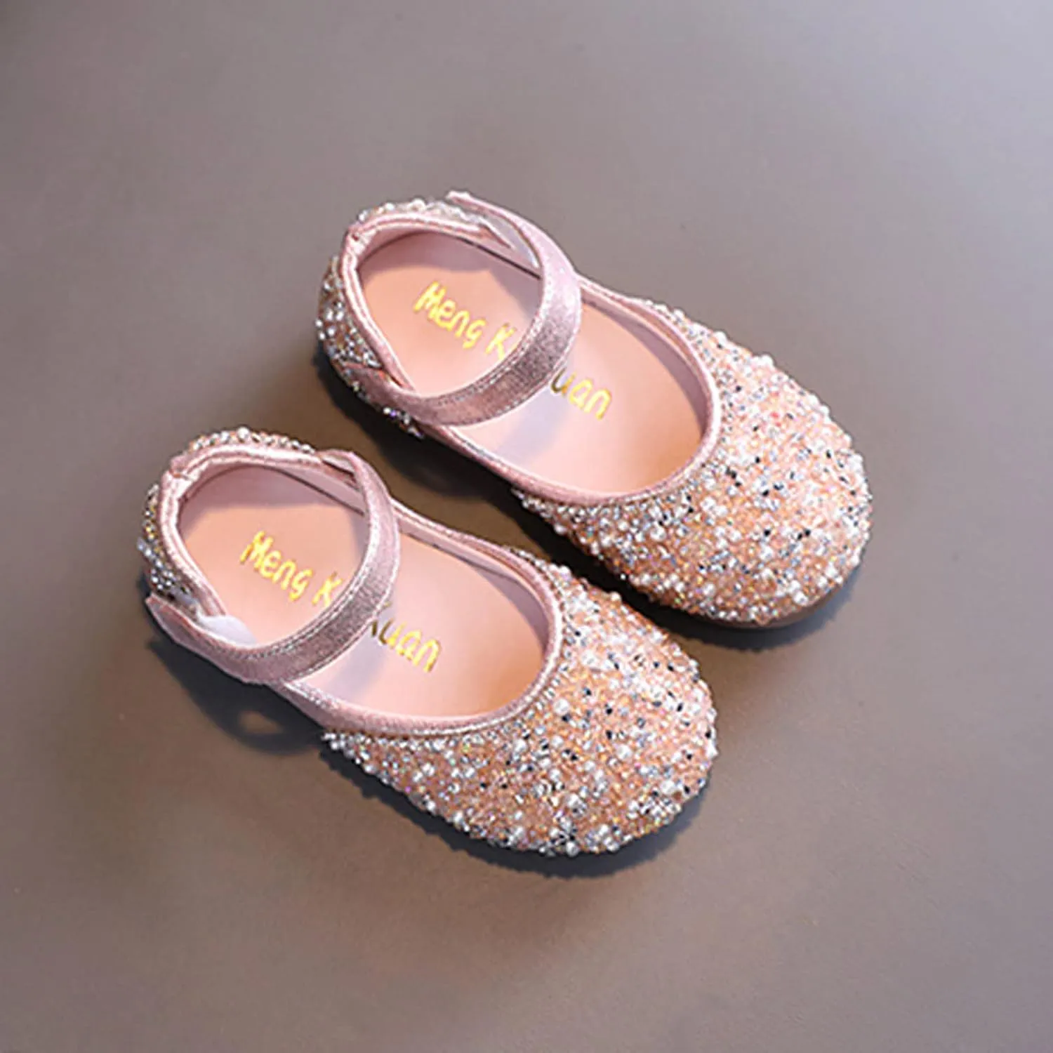 Girls Mary Jane Rhinestone Dress Shoes Baby Toddler Slip On Ballet Big Kids Flat for Party Wedding Christmas