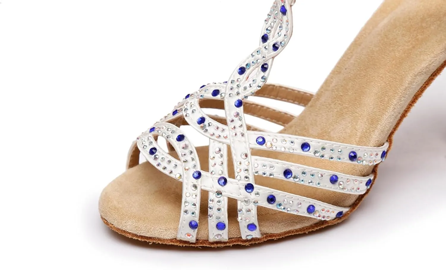 Glitter Dance Shoes for Women Rhinestones Ballroom Party Bridal Wedding Sandals