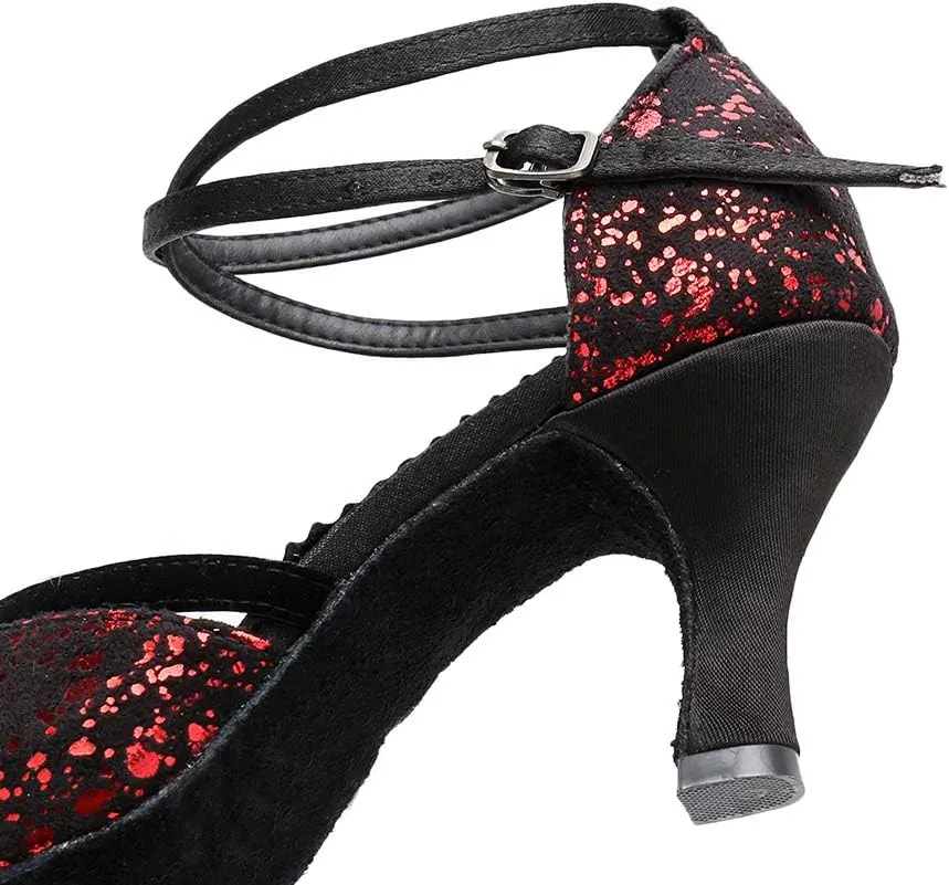 Glitter Latin Dance Shoes Ballroom Performance Dance Sandals for Women, MF1818-6