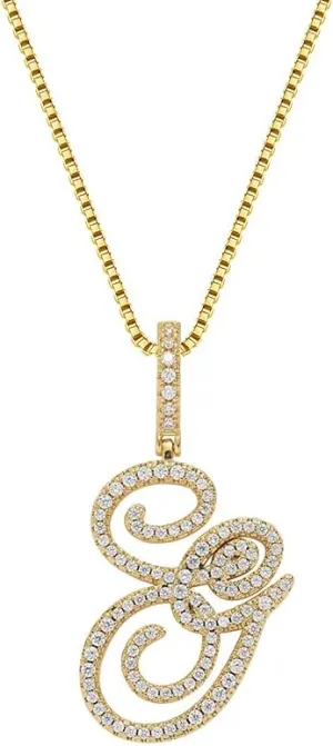 Gold Initial Necklaces for Women Initial Pendant Necklaces Bling Cubic Zirconia Initial Pendant Iced Out Letter Necklace