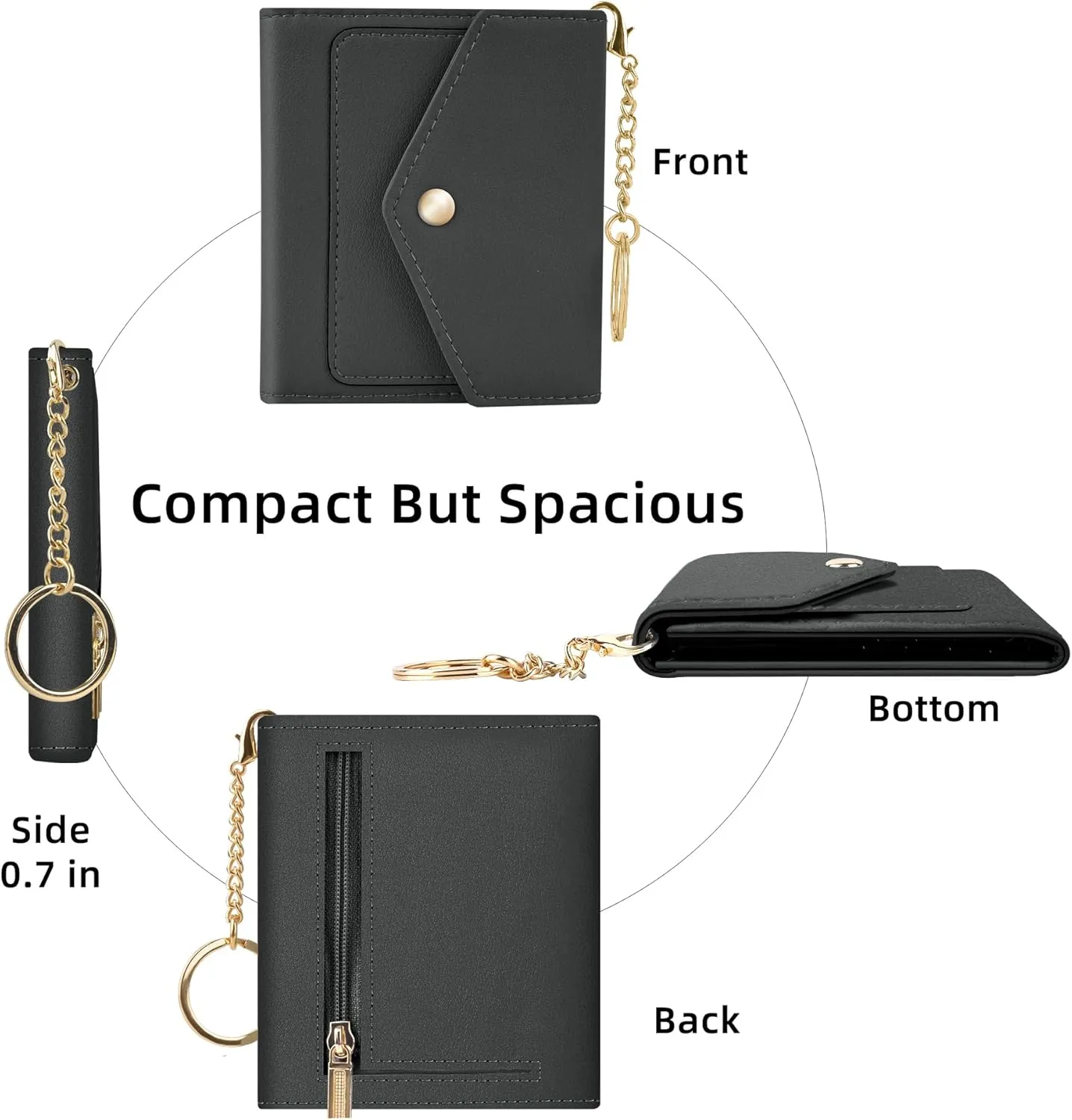 Gostwo Womens Wallet RFID Blocking Small Wallets Woman Credit Card Holder Trifold Ladies Wallets with Coins Zipper Pocket