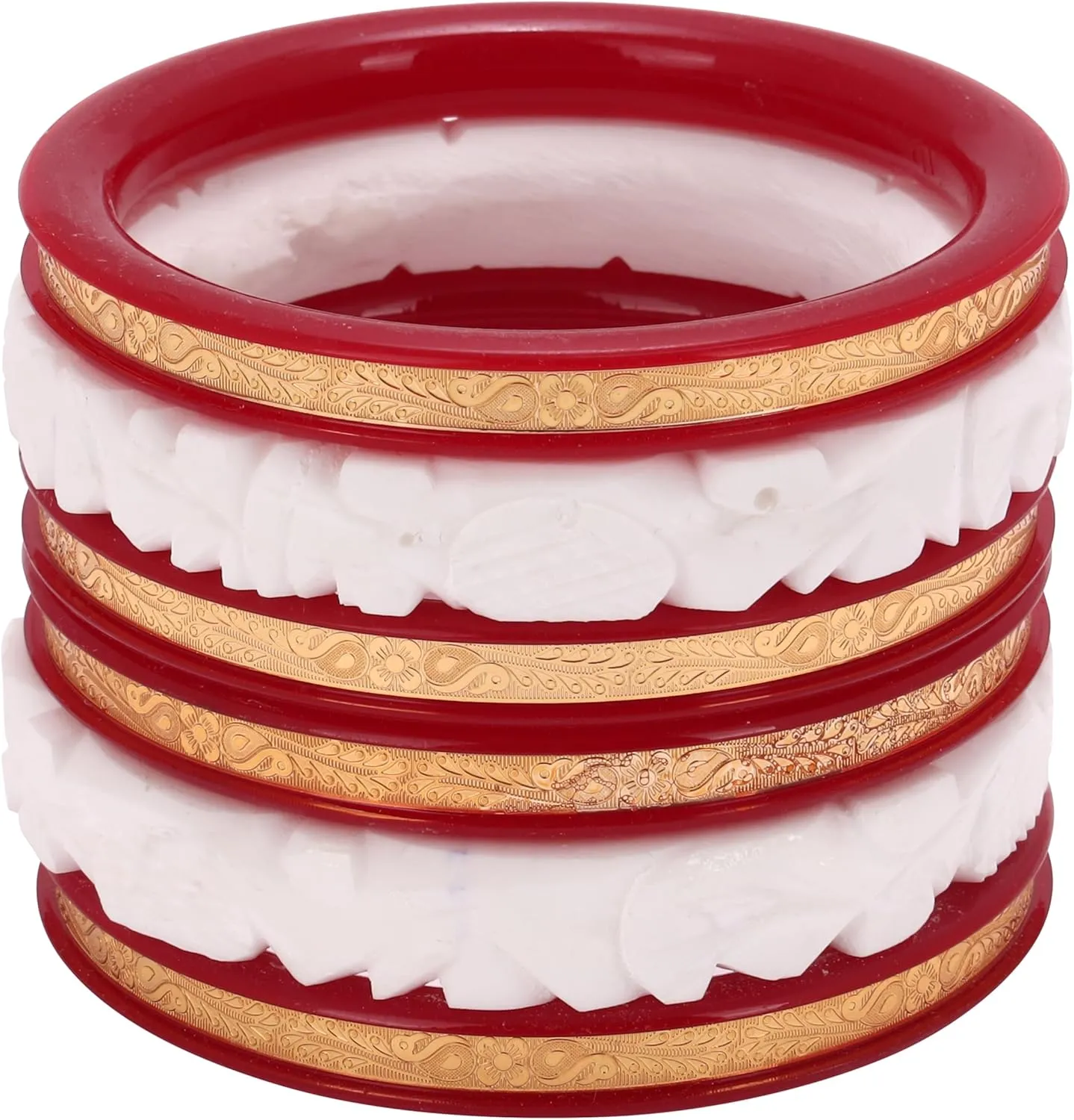Handcrafted Micro Gold Plated Pola with Conch Shell Bangles Original Shakha Pola Bangle Set of 6 Gift For Her Women Jewelry Indian Bangle Bracelets Kangan