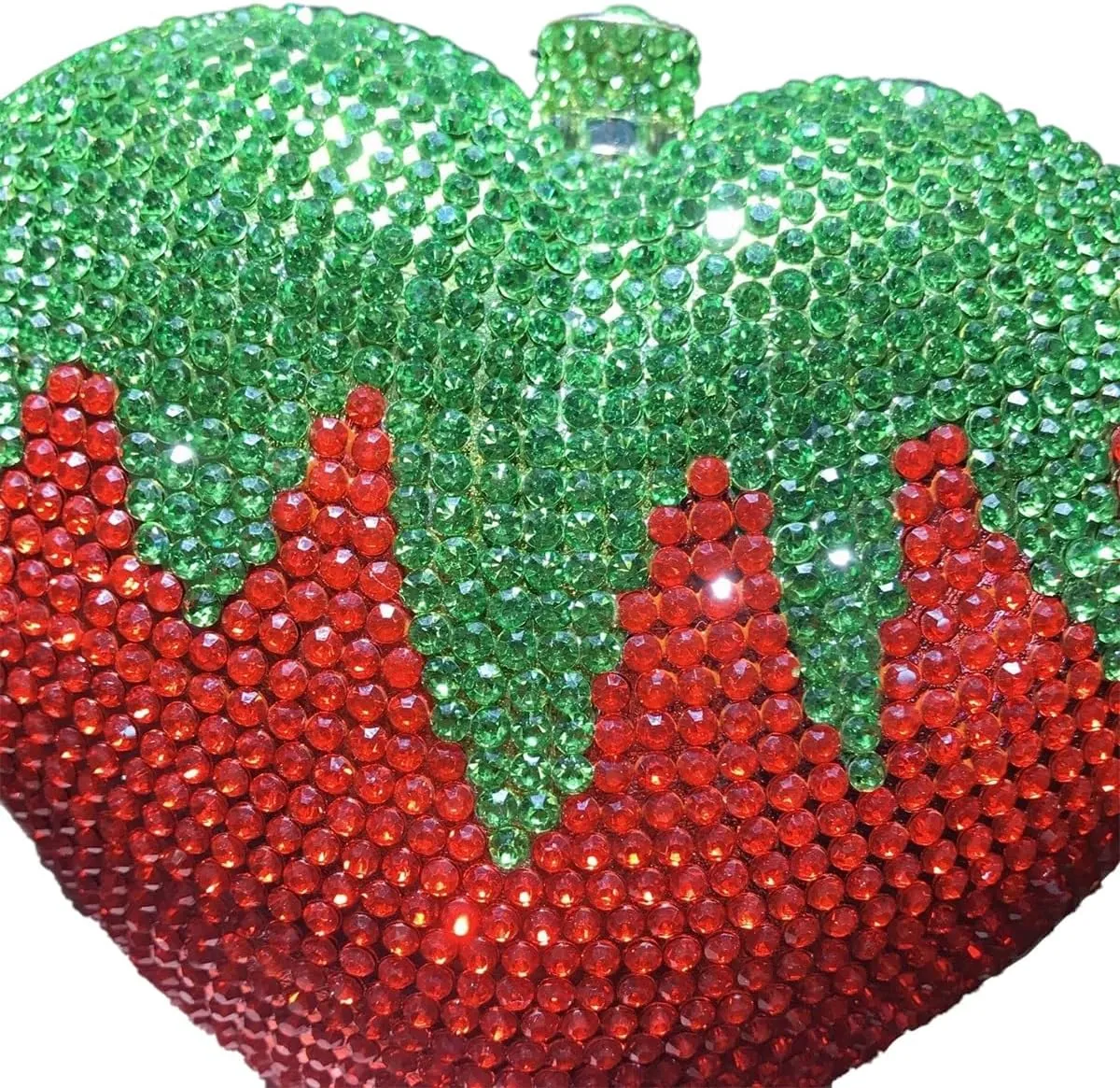 Heart Shape Crystal Evening Bag for Women Glitter Mini Rhinestones Clutch Purse Wedding Party Shoulder Bag