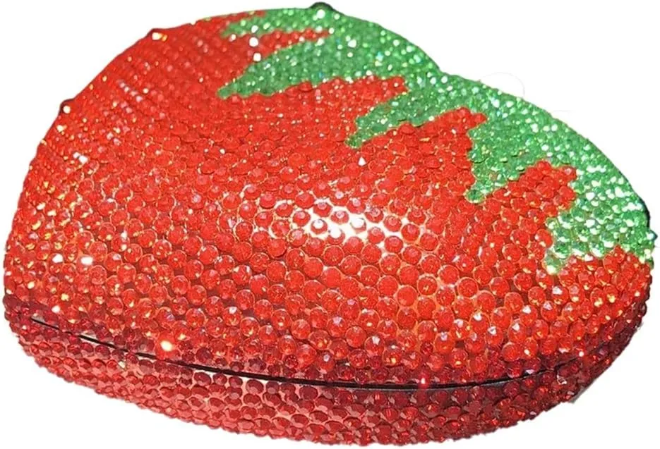Heart Shape Crystal Evening Bag for Women Glitter Mini Rhinestones Clutch Purse Wedding Party Shoulder Bag