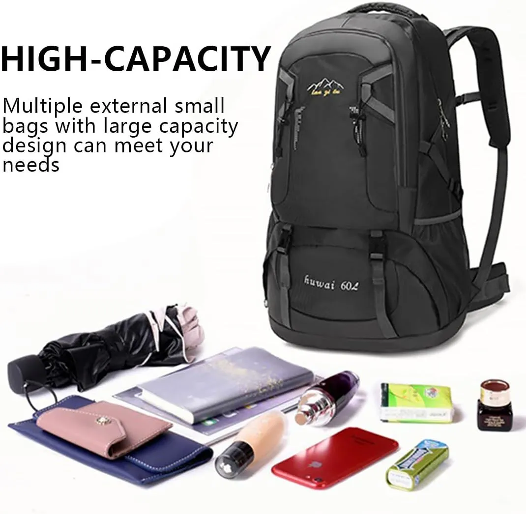 Hiking Backpack, Camping Backpack, 60L Waterproof Hiking Daypack, Outdoor Trekking Travel Backpacks for Men Women, Red