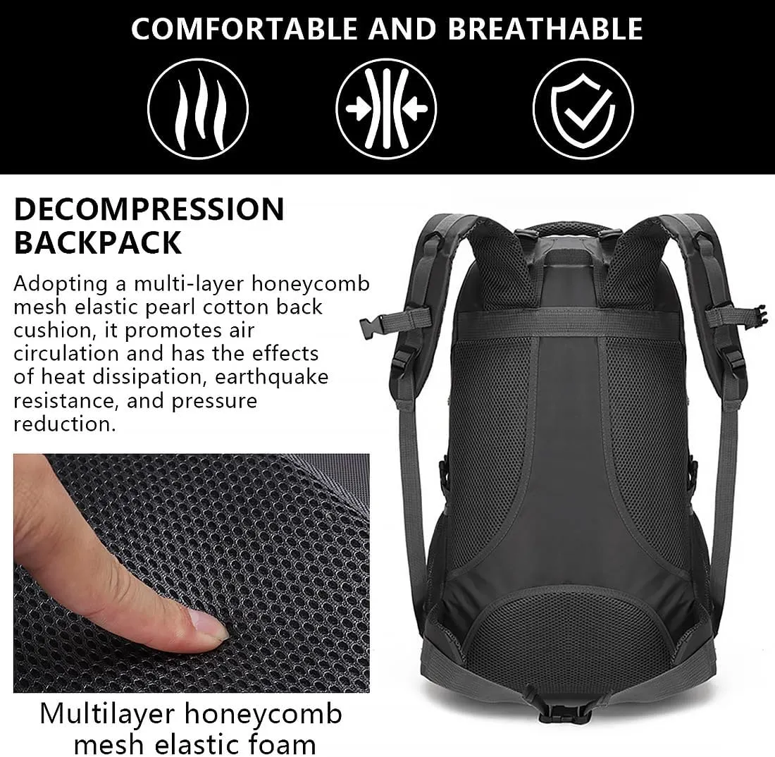 Hiking Backpack, Camping Backpack, 60L Waterproof Hiking Daypack, Outdoor Trekking Travel Backpacks for Men Women, Red